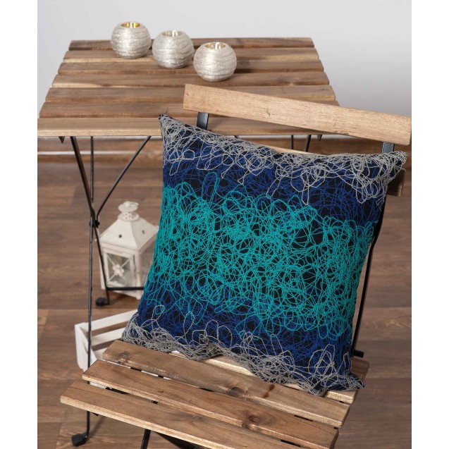 Μαξιλαροθήκη Διακόσμησης Silk Fashion Mk12 Μπλε...