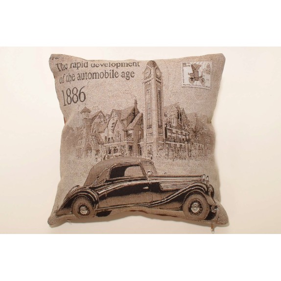 Μαξιλαροθήκη Διακόσμησης Silk Fashion Cars Brown 45x45