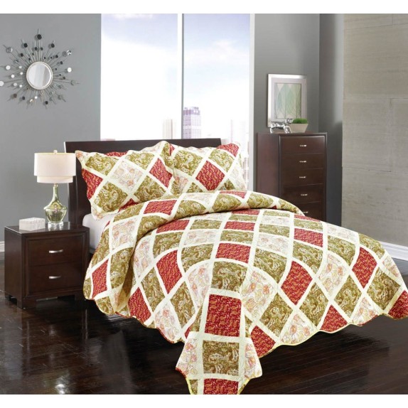 Σετ Κουβερλί Υπέρδιπλο Silk Fashion Παλ Καρώ Pinksonicb...