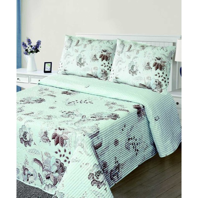 Σετ Κουβερλί Υπέρδιπλο Silk Fashion 5305 Σιέλ...