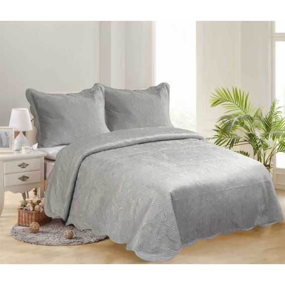 Σετ Κουβερλί Υπέρδιπλο Silk Fashion Supersoft Λαχούρι...