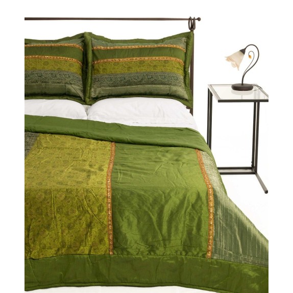 Σετ Κουβερλί Υπέρδιπλο Silk Fashion Taj Mahal Πράσινο...