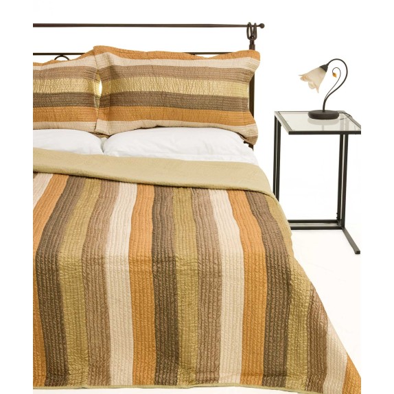 Σετ Κουβερλί Υπέρδιπλο Silk Fashion 6329 Λαδί 220x240