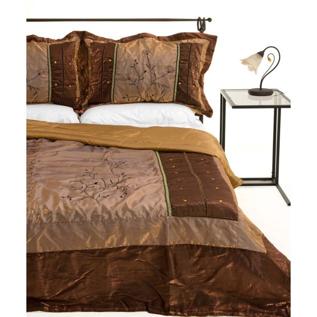 Σετ Κουβερλί Μονό Silk Fashion 10507 Καφέ 160x220