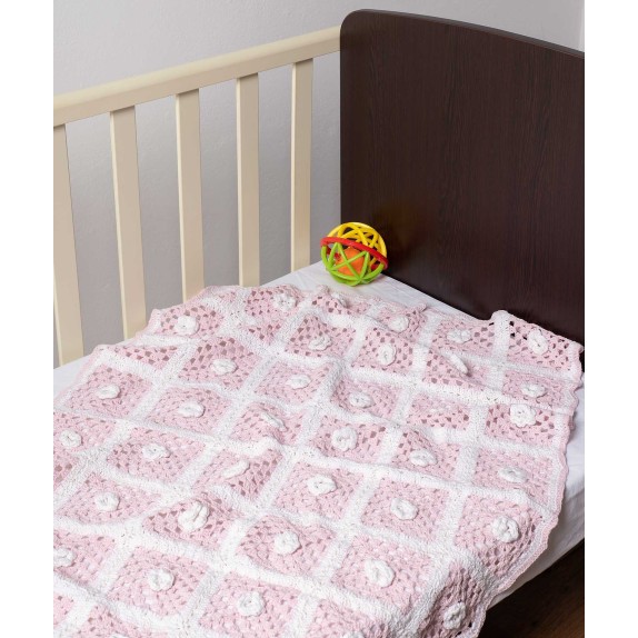 Βρεφική Κουβέρτα Πλεκτή Silk Fashion Ροζ 100x150