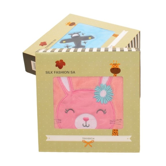 Βρεφική Κουβέρτα Silk Fashion Λαγός 75x100