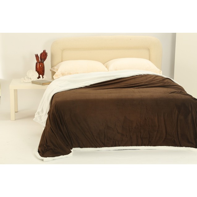 Κουβέρτα Fleece Με Sherpa Μονή Silk Fashion...
