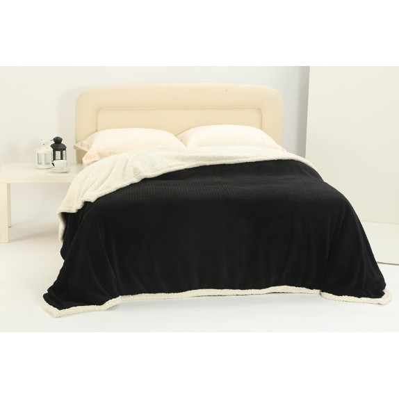 Κουβέρτα Fleece Με Sherpa Υπέρδιπλη Silk Fashion...