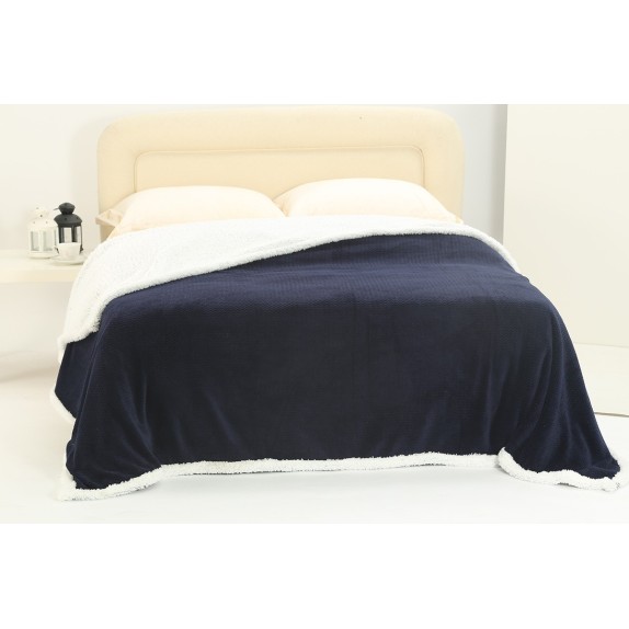 Κουβέρτα Fleece Με Sherpa Υπέρδιπλη Silk Fashion...