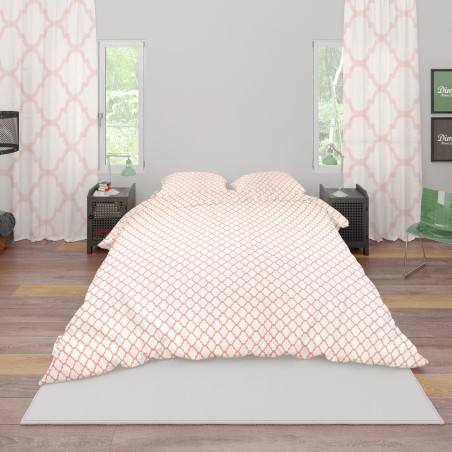 Σετ Σεντόνια Μονά 3 Τεμαχίων Dimcol Windows 161 White-Coral 160x240