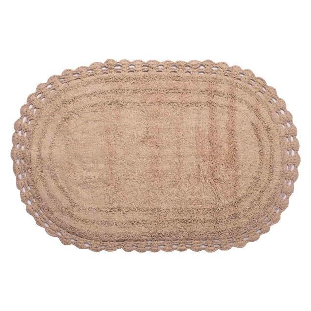 Πατάκι Silk Fashion Oval Μπεζ