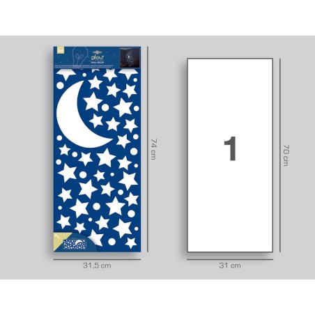 Αυτοκόλλητα Φωσφορίζοντα Τοίχου Stars 77223