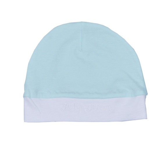 Βρεφικό Σκουφάκι Ζέρσευ Baby Oliver Des. 13 Μέντα-Λευκό