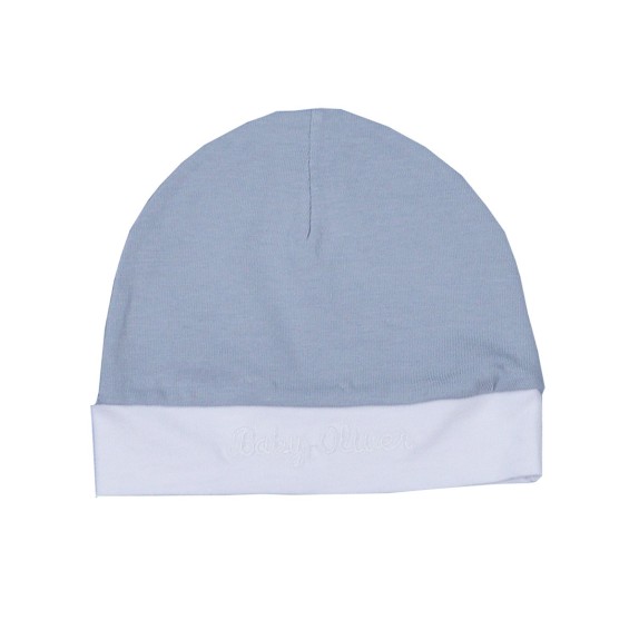 Βρεφικό Σκουφάκι Ζέρσευ Baby Oliver Des. 15 Γκρι-Λευκό