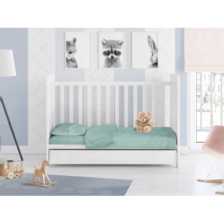 Σεντόνι Κούνιας με Λάστιχο Dimcol Solid 497 Aqua 70x140+15