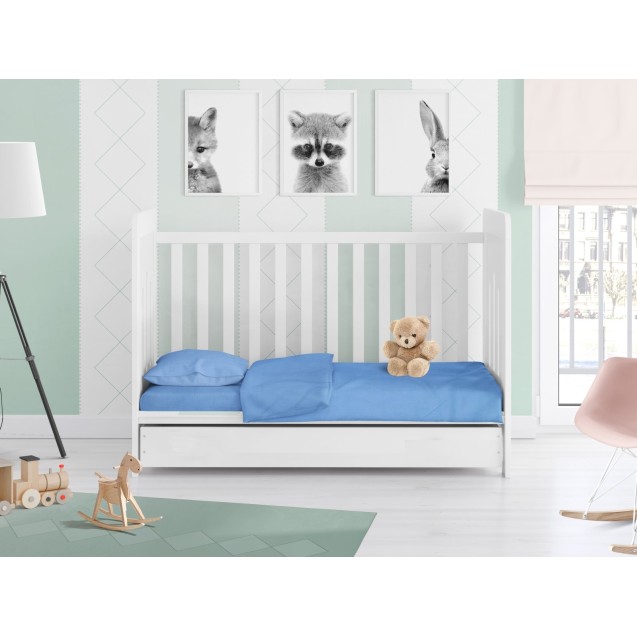 Σεντόνι Κούνιας με Λάστιχο Dimcol Solid 498 Sky...