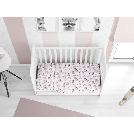 Παπλωματοθήκη Κούνιας Dimcol Unicorn 108 White-Pink 120x160