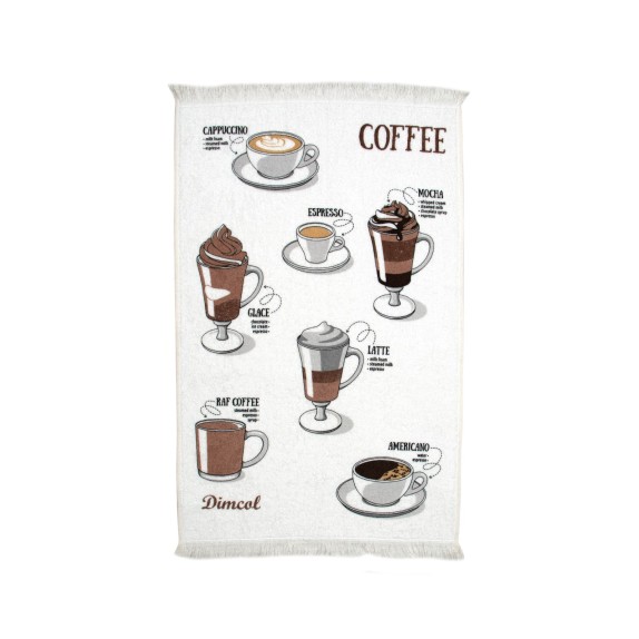 Πετσέτα Κουζίνας Dimcol Coffee 03 White 40x60