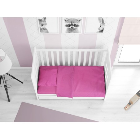 Σετ Σεντόνια Κούνιας 3 Τεμαχίων Dimcol Solid 499 Fuchsia 120x160