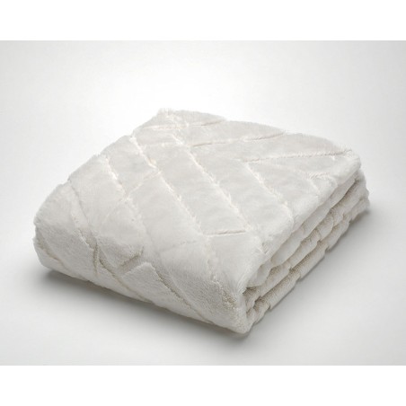 Σετ Γούνινη Κουβέρτα Υπέρδιπλη Morven Kaplan K08 Εκρού 230x250