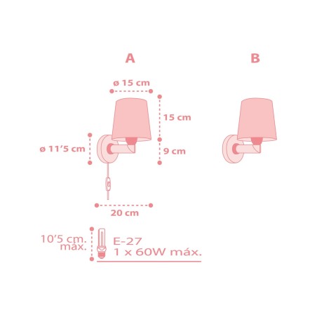 Παιδική Απλίκα Τοίχου Ango Starlight Pink 82219 S