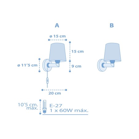 Παιδική Απλίκα Τοίχου Ango Starlight Blue 82219 Τ