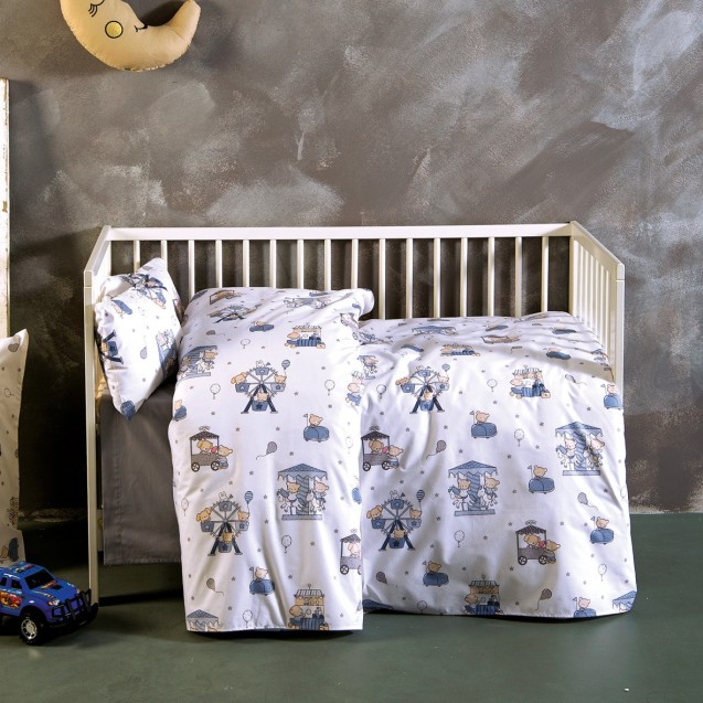 Παπλωματοθήκη Μονή Sb Home Luna Park Blue 160x240