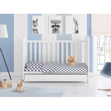 Παπλωματοθήκη Κούνιας Dimcol Windows 176 White-Dark Blue 120x160