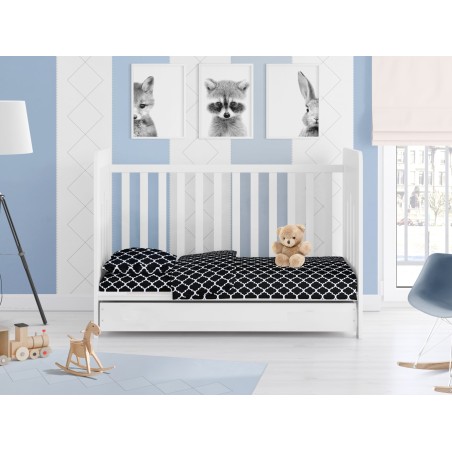 Σεντόνι Κούνιας με Λάστιχο Dimcol Windows 175 Dark Blue-White 70x140+15