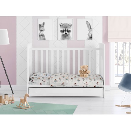 Σεντόνι Φανελένιο Κούνιας με Λάστιχο Dimcol Μπαλαρίνα 166 Green 70x140+15