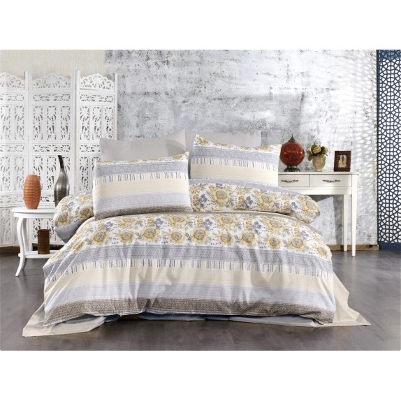 Παπλωματοθήκη Μονή Dimcol Ηλιαχτίδα 370 Grey-Beige 160x240