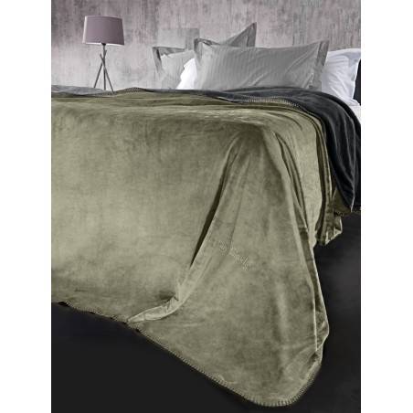Σετ Κουβέρτα Μονή 2 Τεμαχίων Guy Laroche Velvet Khaki 160x220