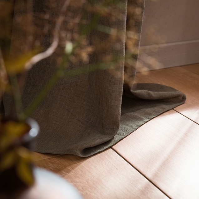 Κουρτίνα με Τρουκς Gofis Home Combe Χακί 502/07...