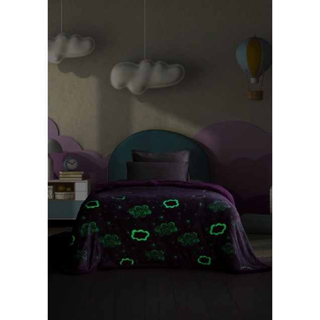 Κουβέρτα Φωσφοριζέ με Γούνα Sherpa Ημίδιπλη...