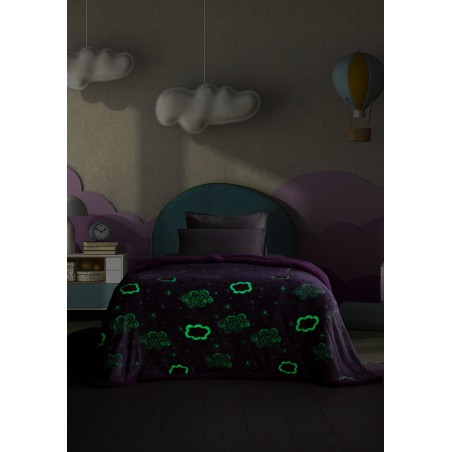 Κουβέρτα Φωσφοριζέ με Γούνα Sherpa Ημίδιπλη Palamaiki Doodle 160x220