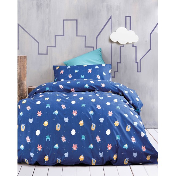 Σετ Μαξιλαροθήκες 2 Τεμαχίων Rythmos Busters Μπλε 50x70