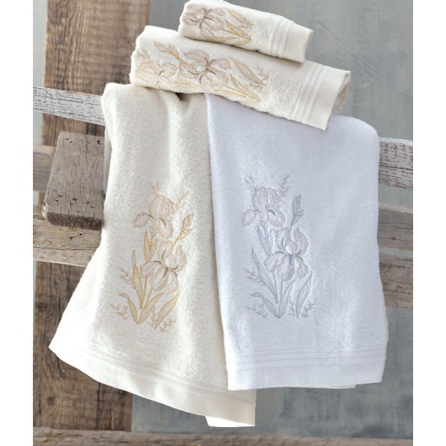 Σετ Πετσέτες 3 Τεμαχίων Rythmos Cyclamine Λευκό