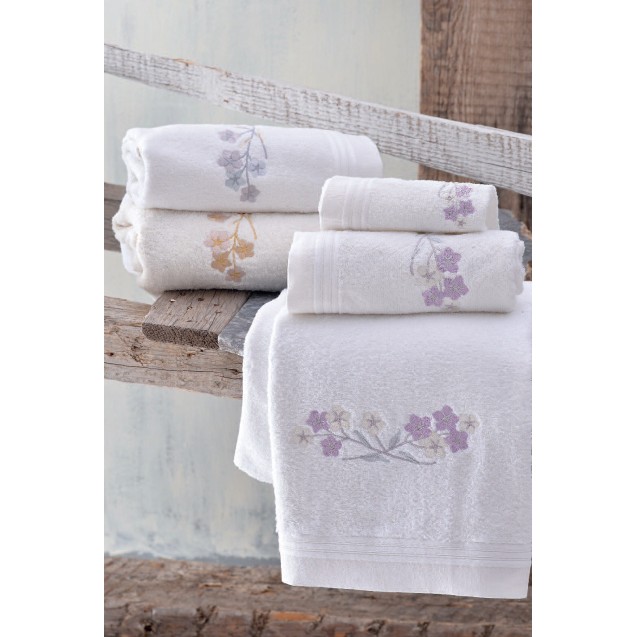 Σετ Πετσέτες 3 Τεμαχίων Rythmos Jolie Εκρού