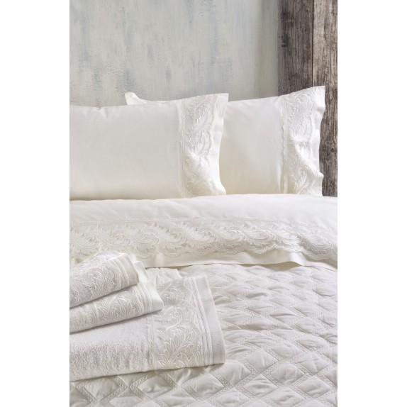 Σετ Σεντόνια Υπέρδιπλα 4 Τεμαχίων Rythmos Regatta Εκρού...