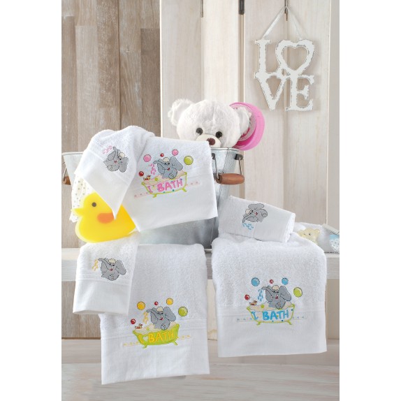 Σετ Πετσέτες 2 Τεμαχίων Rythmos Elmer Ροζ