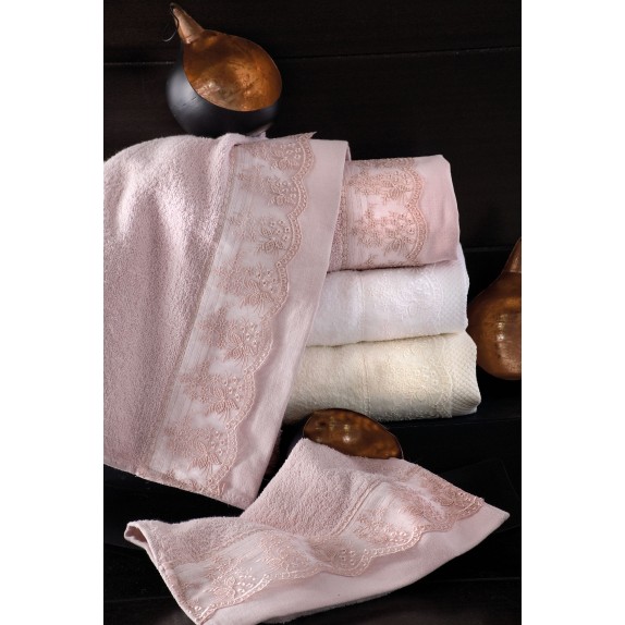 Σετ Πετσέτες 3 Τεμαχίων Rythmos Helga Εκρού