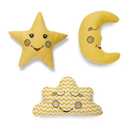 Σετ Μαξιλάρια Διακόσμησης 3 Τεμαχίων Sb Home Baby Deco Pillows Yellow