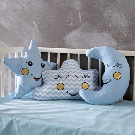Σετ Μαξιλάρια Διακόσμησης 3 Τεμαχίων Sb Home Baby Deco Pillows Blue