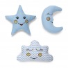Σετ Μαξιλάρια Διακόσμησης 3 Τεμαχίων Sb Home Baby Deco Pillows Blue