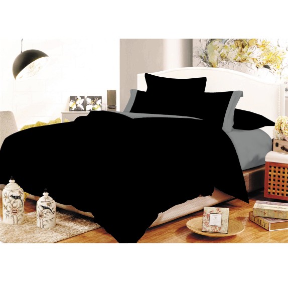 Σετ Σεντόνια Μονά με Λάστιχο 3 Τεμαχίων ΚΟΜΒΟΣ Black -...