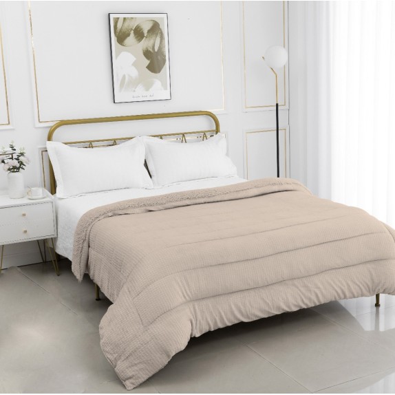 Κουβερτοπάπλωμα Υπέρδιπλο Silk Fashion Damask Camel 220x240