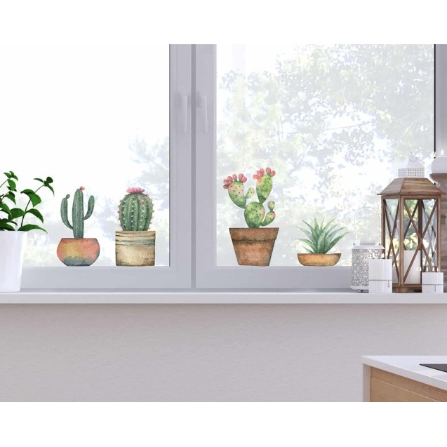 Αυτοκόλλητα Βινυλίου για Τζάμι Ango Cactus 69001