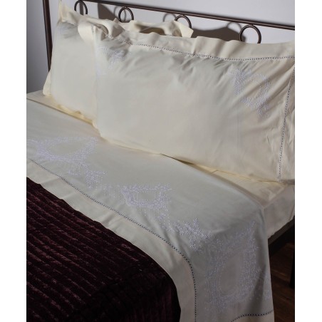 Σετ Σεντόνια Χειροποίητα Υπέρδιπλα 4 Τεμαχίων Silk Fashion 624 Κίτρινο 225x270