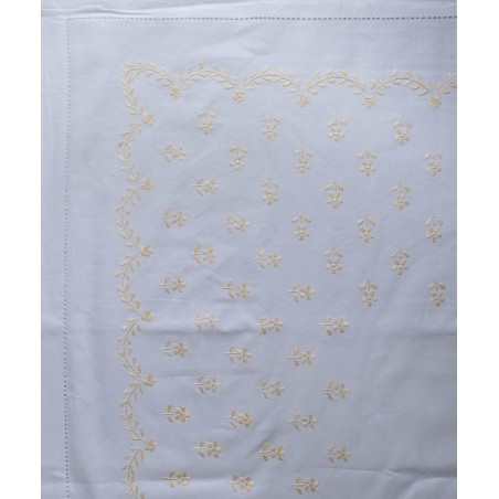 Σετ Σεντόνια Χειροποίητα Υπέρδιπλα 4 Τεμαχίων Silk Fashion 2806B Λευκό Κίτρινο 225x270