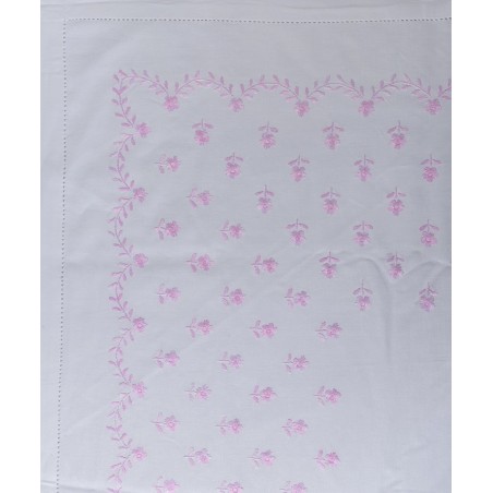 Σετ Σεντόνια Χειροποίητα Ημίδιπλα 3 Τεμαχίων Silk Fashion 2806B Λευκό Ροζ 180x270